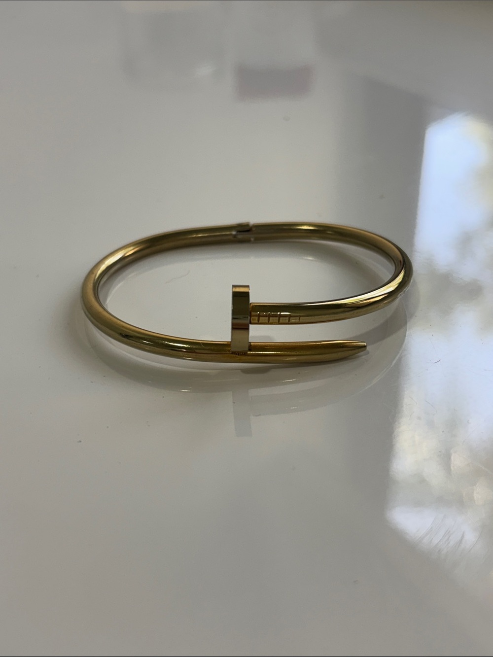 Gold Nail-Style Cuff Bracelet - Women Jewelry
